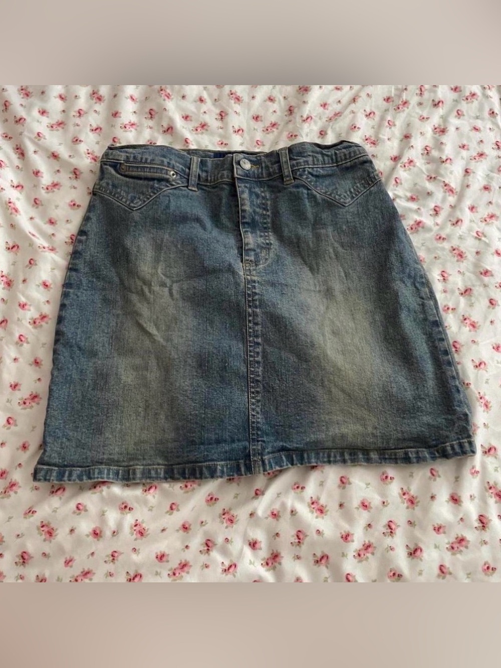 denim mini skirt